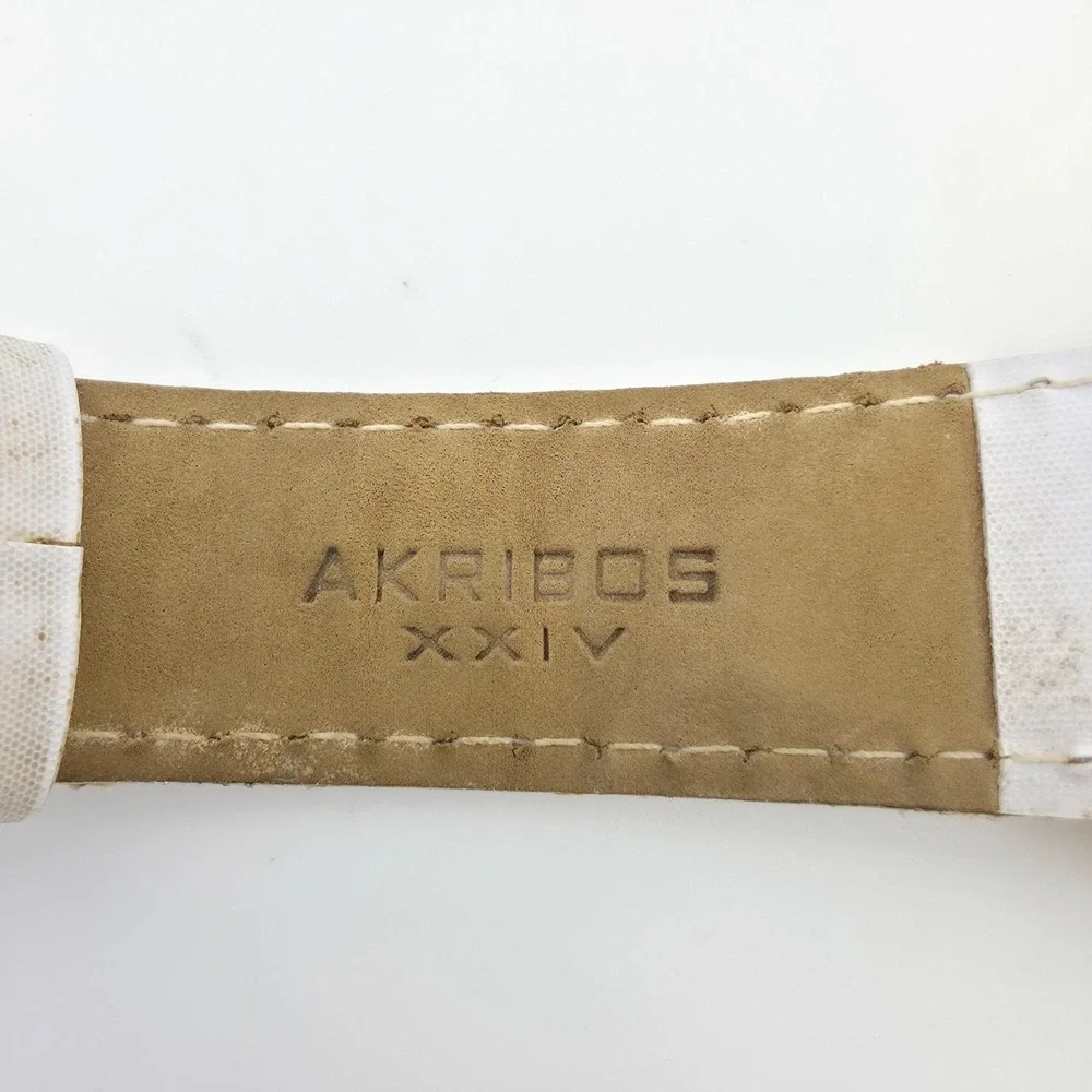 AKRIBOS XXIV Ladies Skeleton Watch Automatic Self Winding Gears Gold Plate 7.75